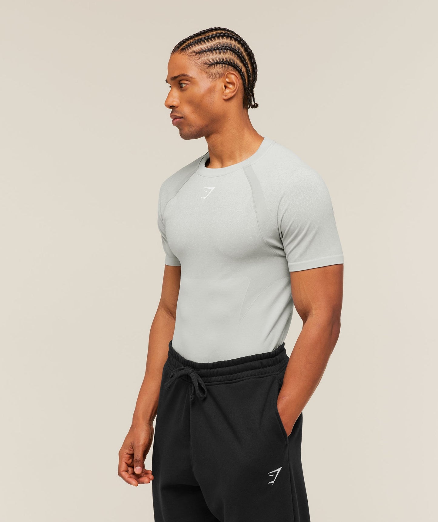 GS-0067 Shadow Seamless T-Shirt - Light Grey