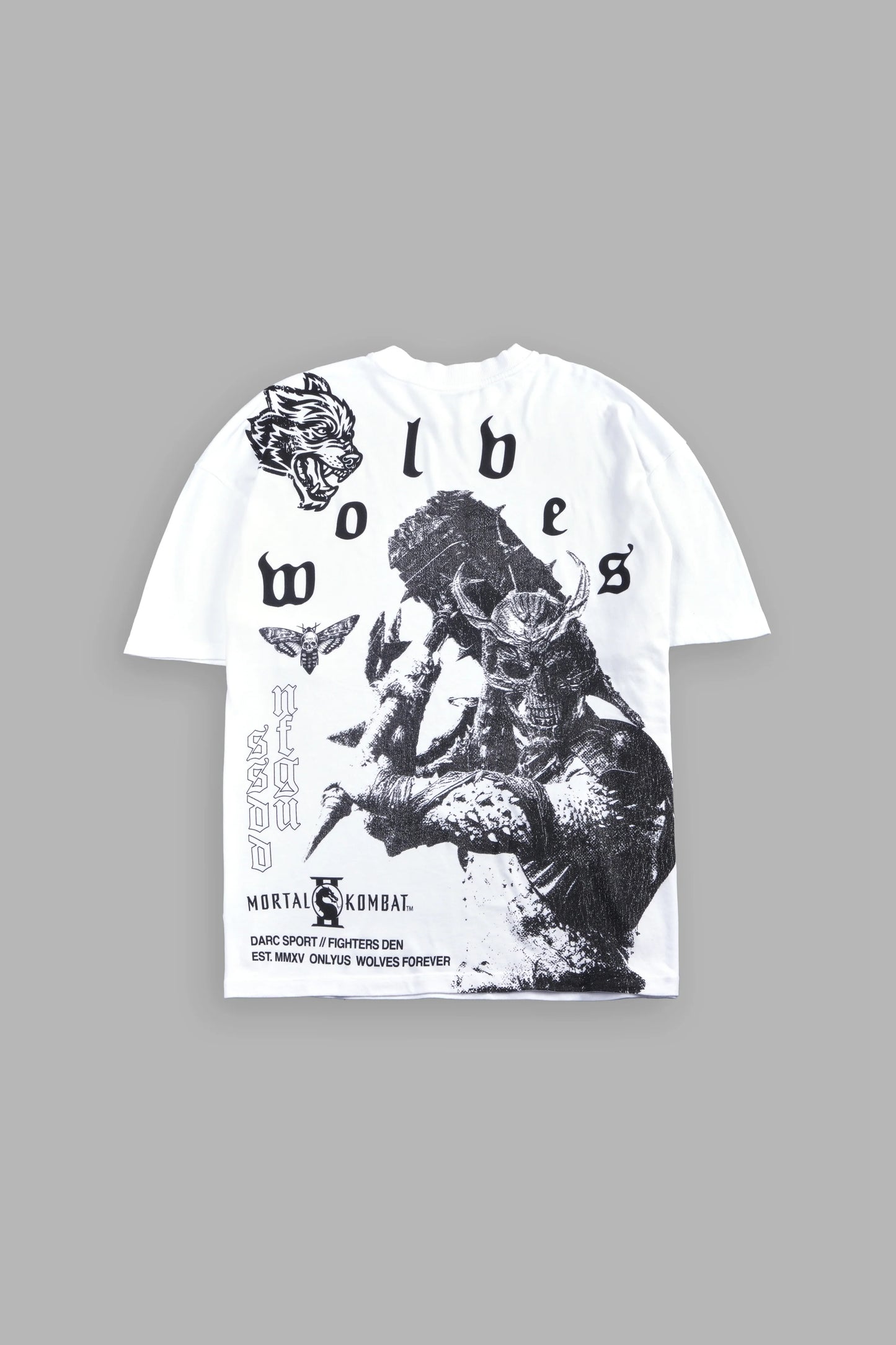 DS-0320 SHAO KAHN PREMIUM OVERSIZED TEE IN WHITE