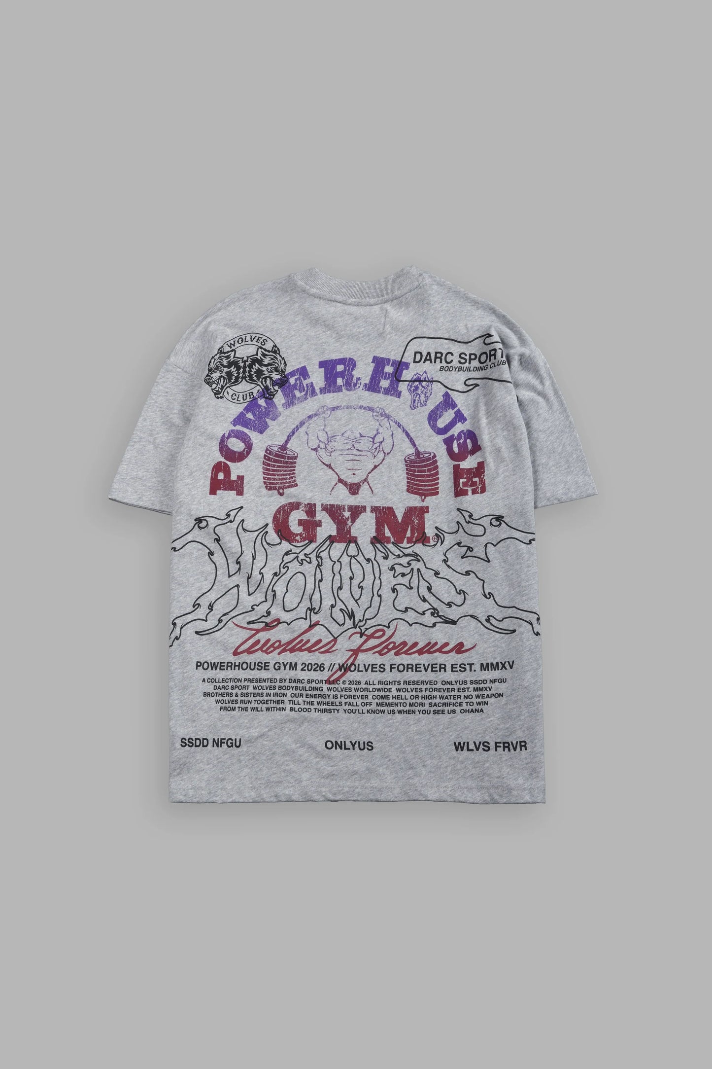 DS-0114 Powerhouse Hesh Premium Oversized Tee in Light Athletic Gray