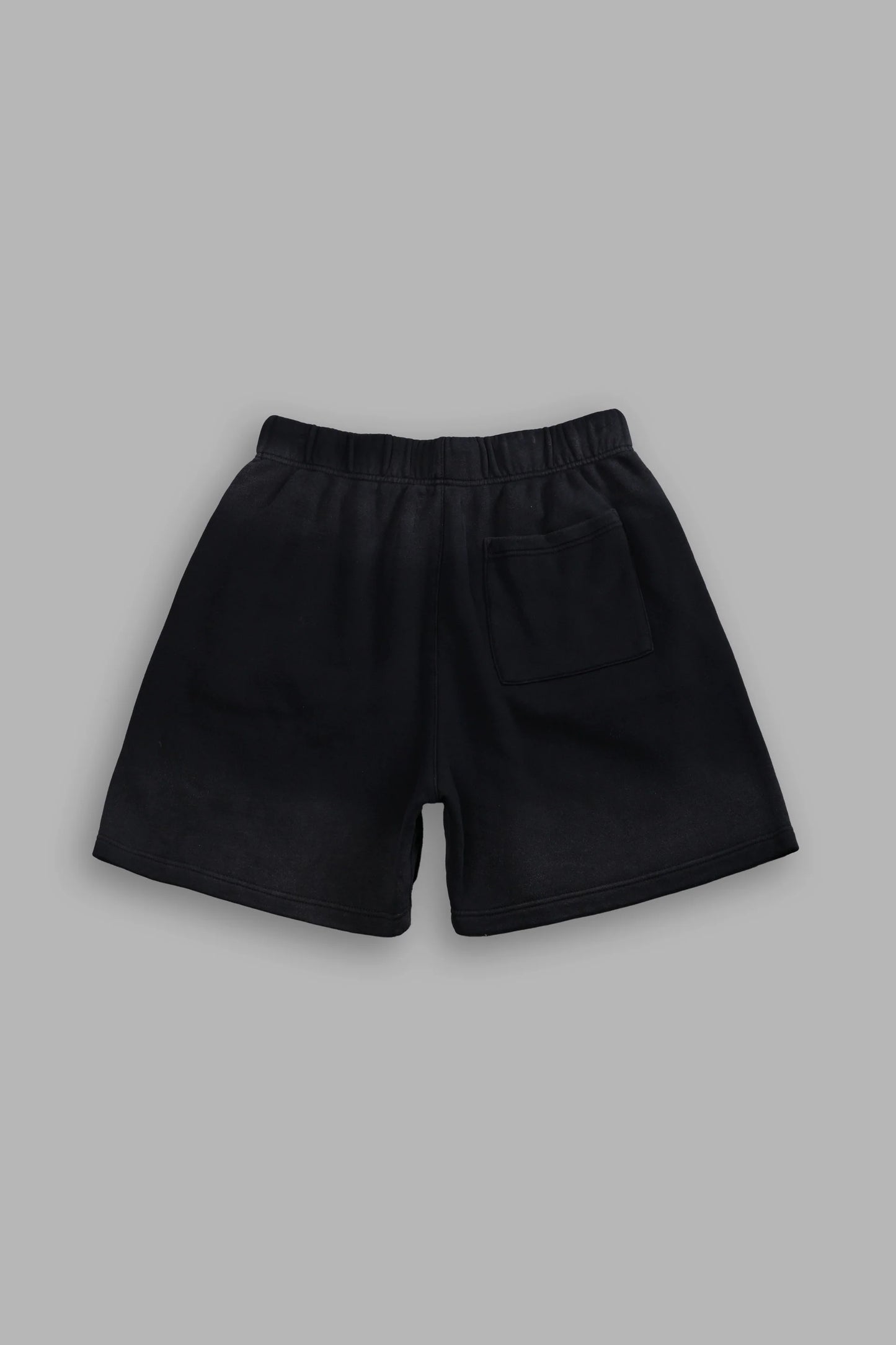 DS-0194 Studded Midnight Wolves Oversized Post Lounge Sweat Shorts in Black Drift Wash
