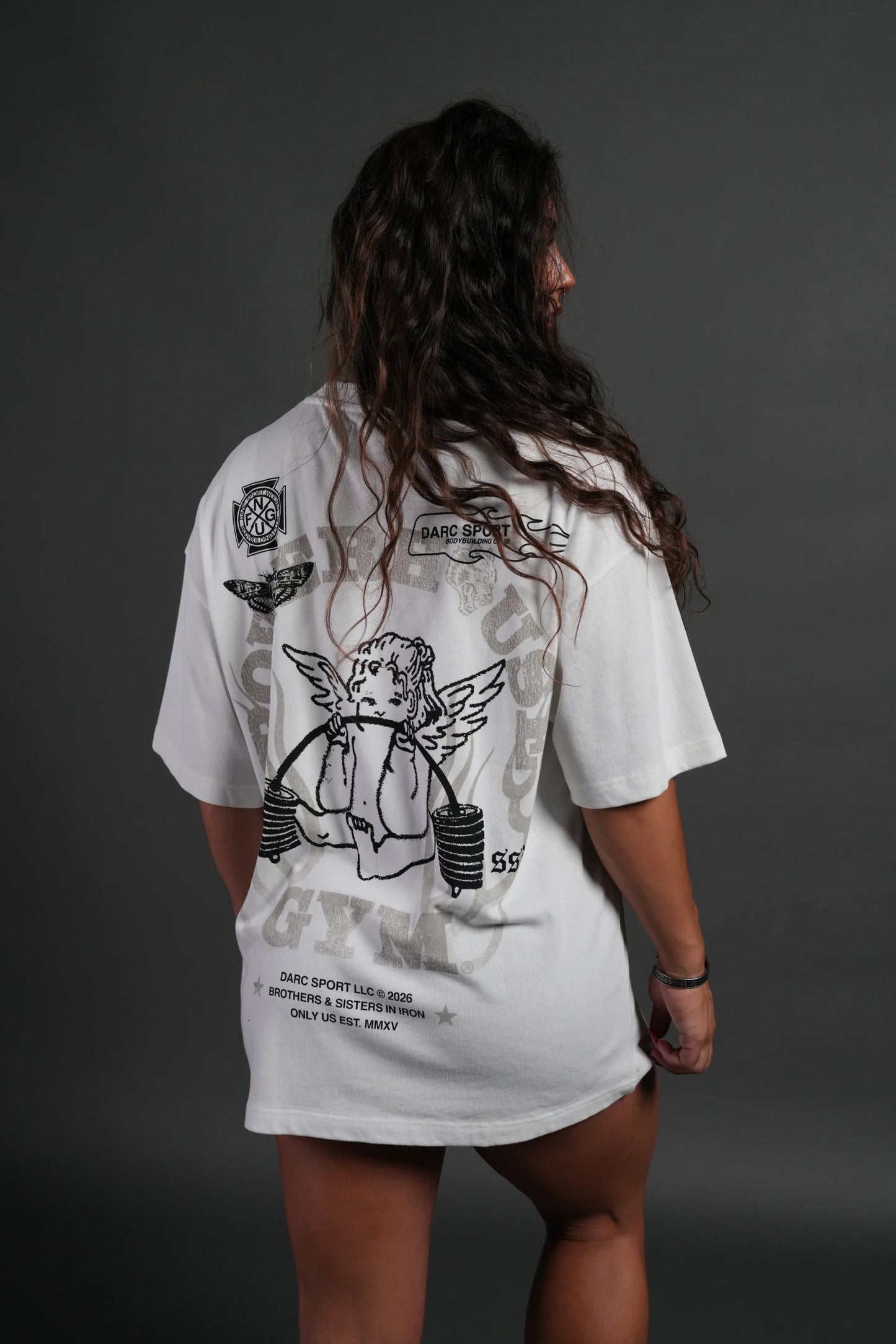DS-0113 Powerhouse of the Cherub Unisex Premium Oversized Tee in Cream