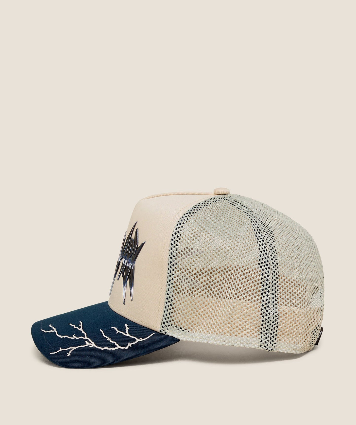 GSA-0047 Lightning Graphic Trucker Cap - Tinted White