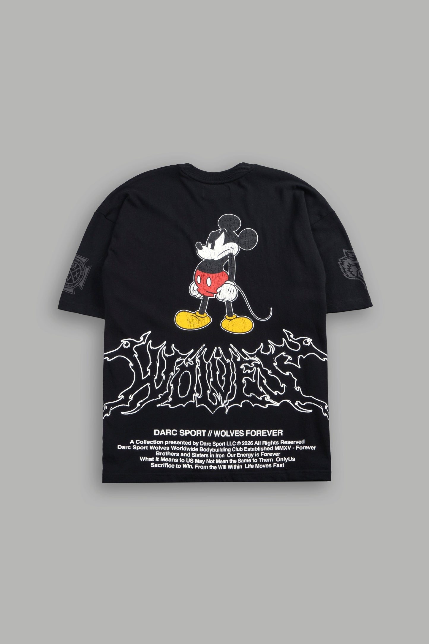 DS-0290 Mickey Wlvsfrvr Premium Oversized Tee in Black