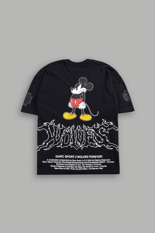 DS-0290 Mickey Wlvsfrvr Premium Oversized Tee in Black