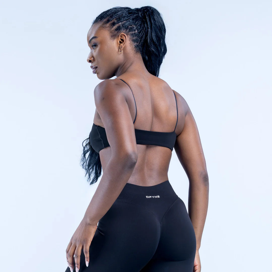 Defy Strappy Bra - Midnight Black