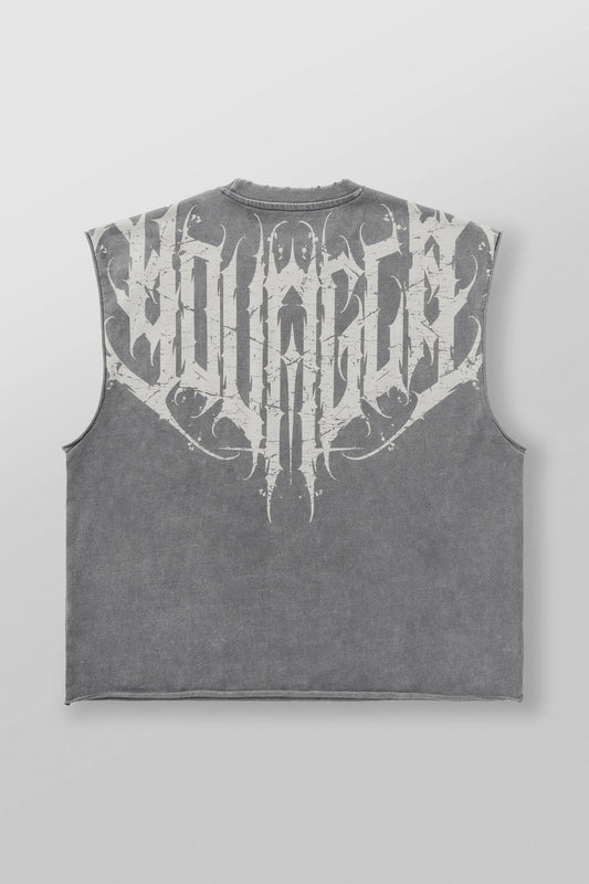 3022 - Anarchy Cropped Tanks - Grey Wash