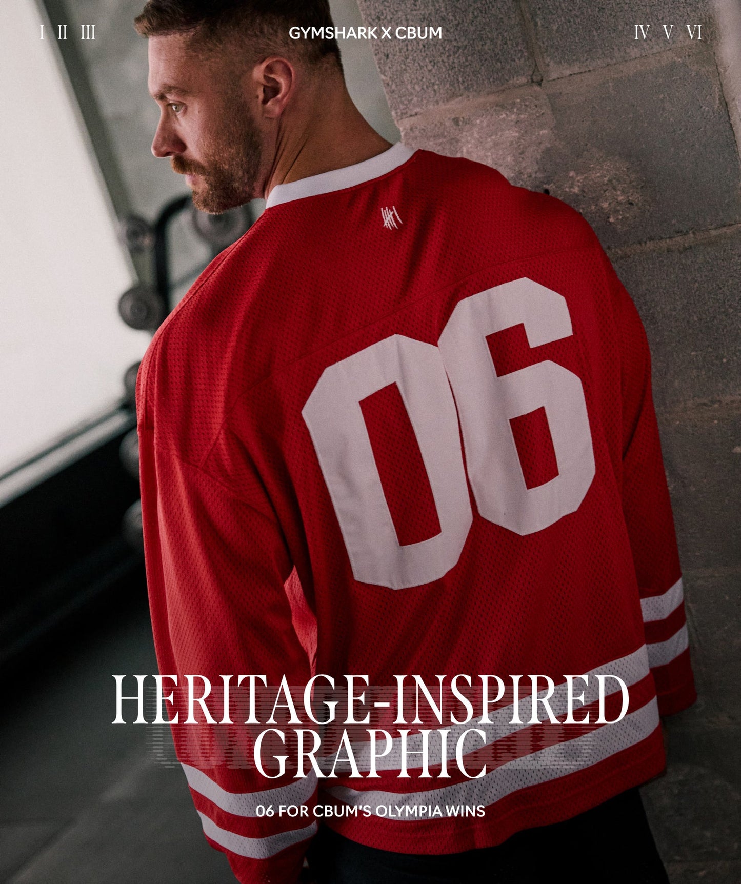 GS-0099 Gymshark x CBUM Hockey Jersey - Crimson Red