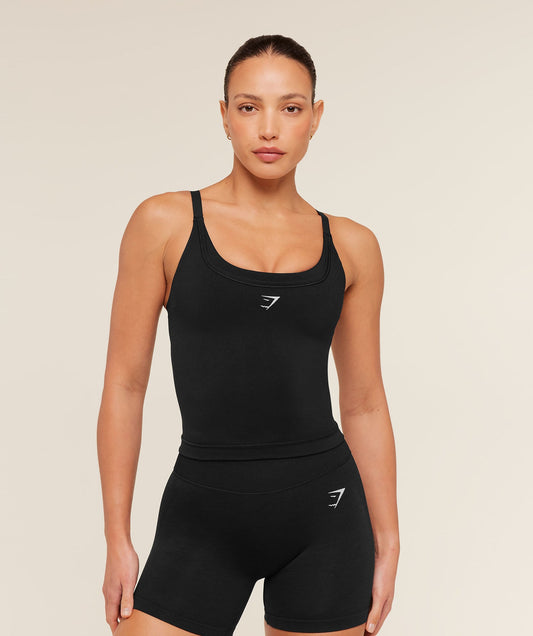 GSW-0110 Interval Seamless Midi Tank - Black