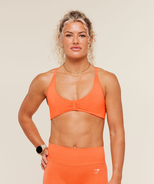 GSW-0109 Interval Seamless Light Support Sports Bra - Dayglow Peach