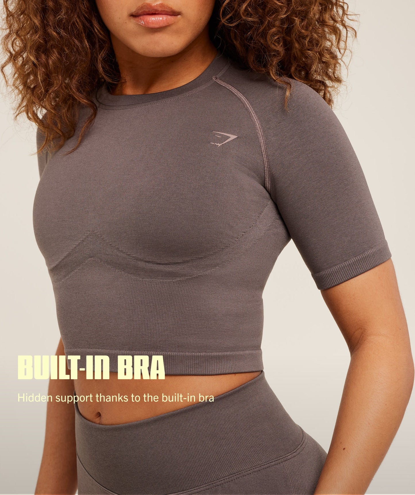 GSW-0083 Lift Seamless Short Sleeve Top - Cool Brown