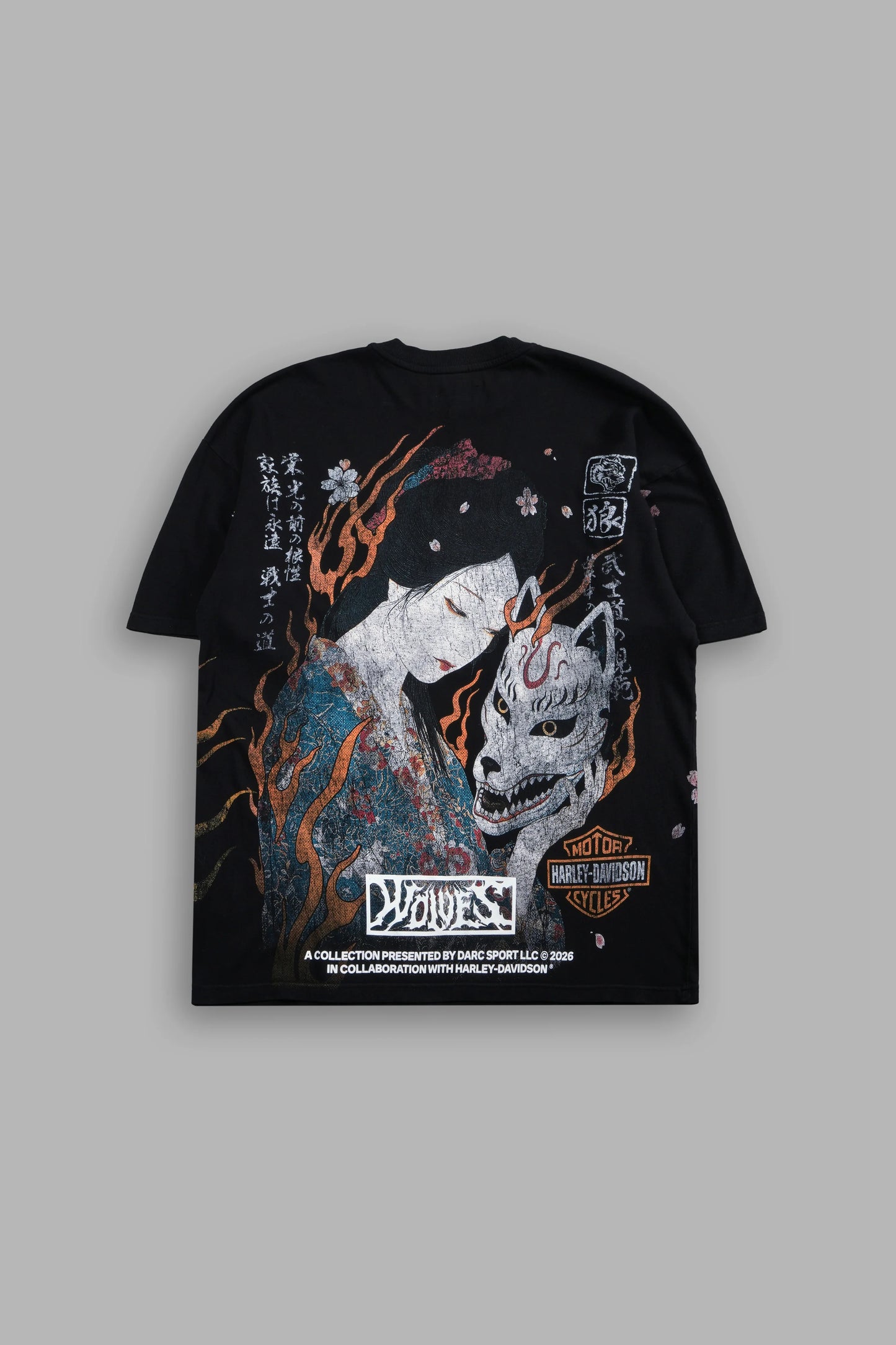 DS-0231 Geisha Inferno Side-By-Side Series Premium Tee in Black