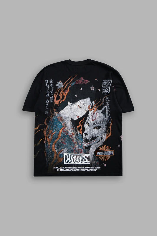 DS-0231 Geisha Inferno Side-By-Side Series Premium Tee in Black