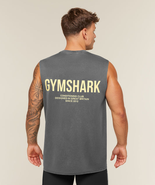 GS-0059 Conditioning Club Washed Tank - Black/Butter Yellow/Wash