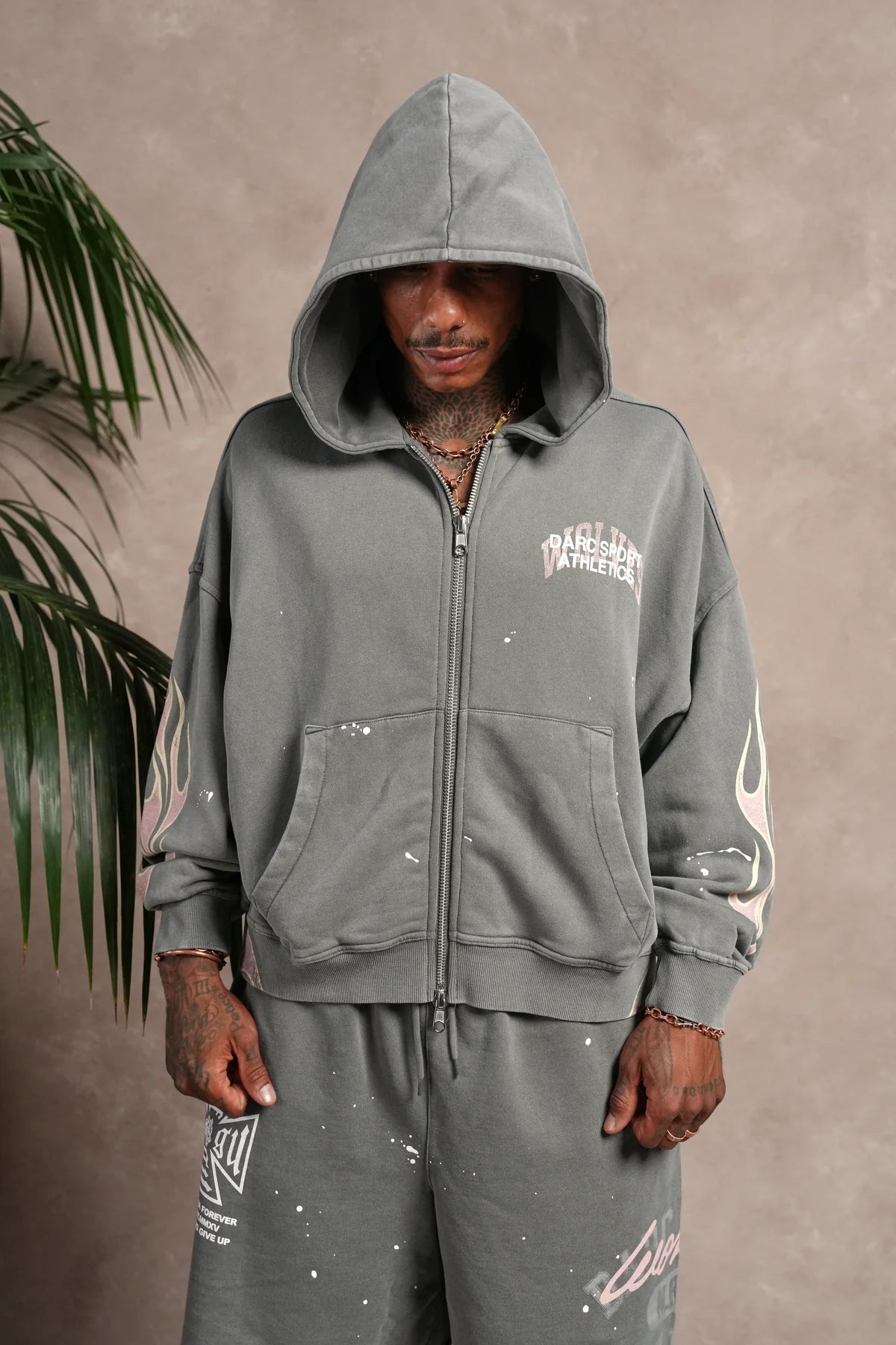 DS-0237 Hot Rod Vex Double Zip Hoodie in Slate Gray
