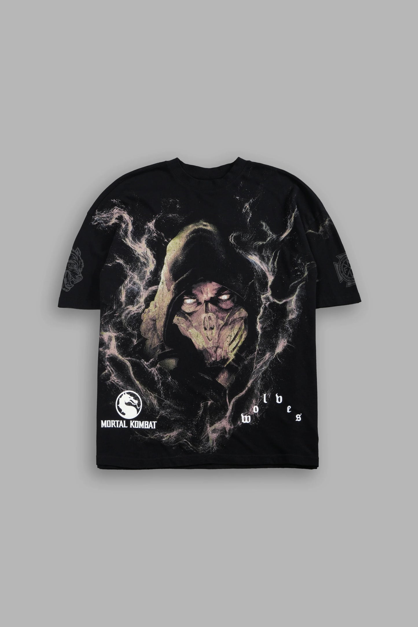 DS-0319 SCORPION FIRE PREMIUM OVERSIZED TEE IN BLACK