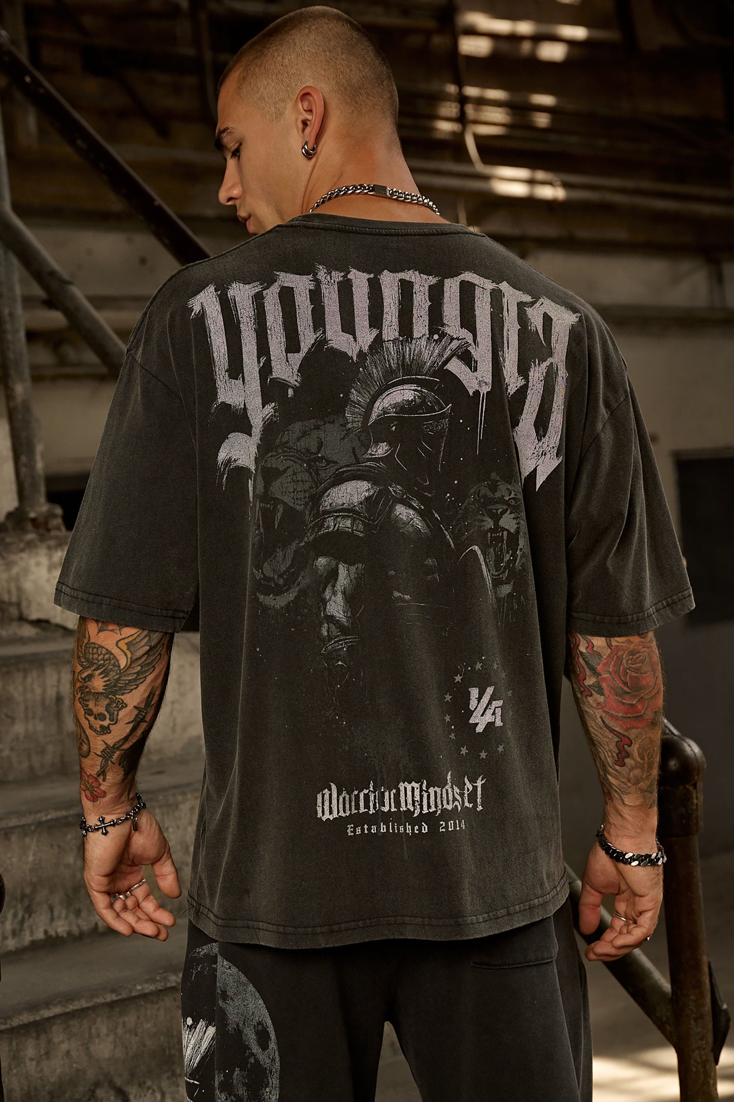 4135 - YLA x Axel - Spartan Tees - Black/Grey