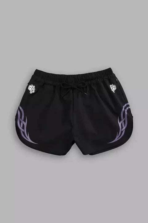 DSHE-0012 Dual Finite Code She Nadia Track Shorts in Black