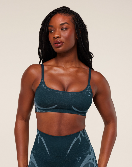 GSW-0103 Storm Seamless Sports Bra - Deep Petrol Blue/Smoke Blue