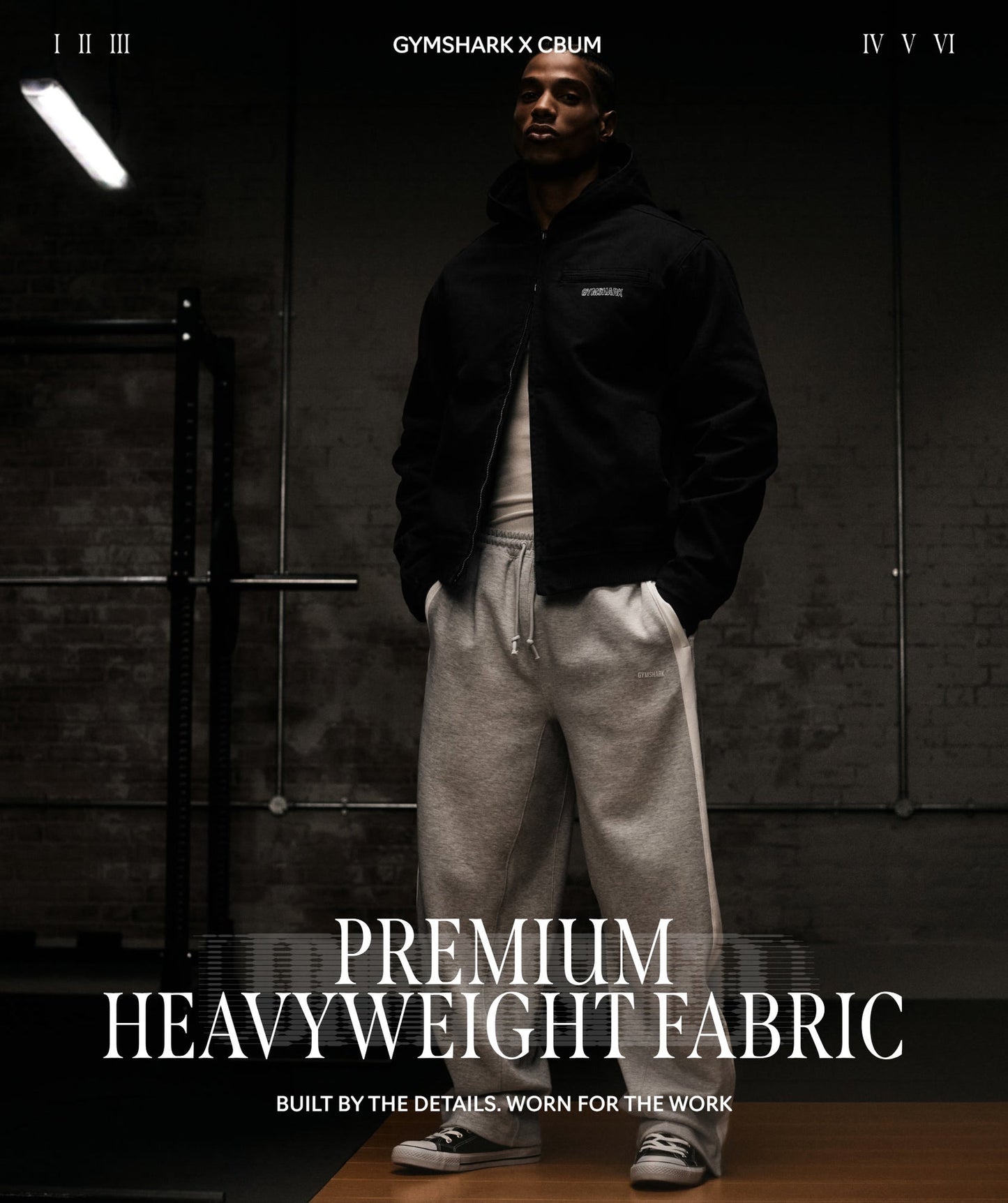 GS-0102 Gymshark x CBUM Straight Leg Jogger - Bros Stone Grey Marl