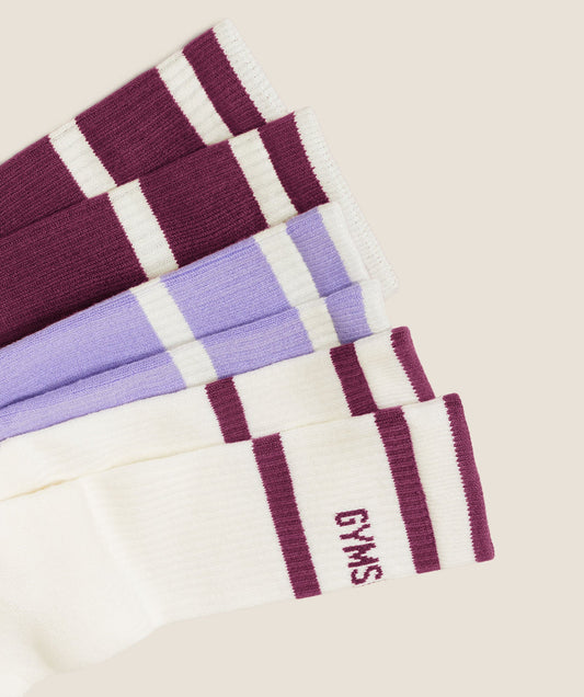 GSA-0049 - Essentials Crew Sock 3pk - Strength Pink/Soft White/Pace Purple