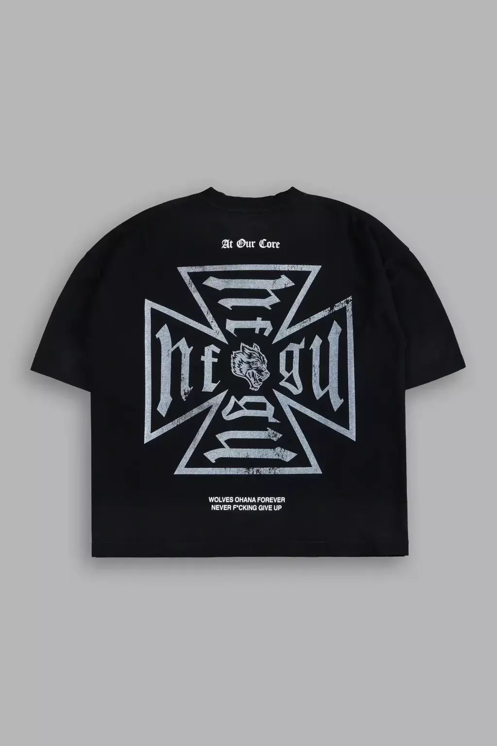 DS-0052 Loyal To The Core “Grunge” Box Cut Tee in Black Drift Wash