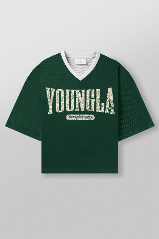 4187 - Varsity Football Cropped Jersey - Green