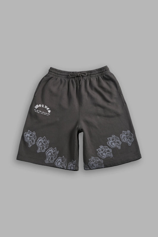 DS-0195 Only Wolves Oversized Osiris Sweat Shorts in Wolf Gray