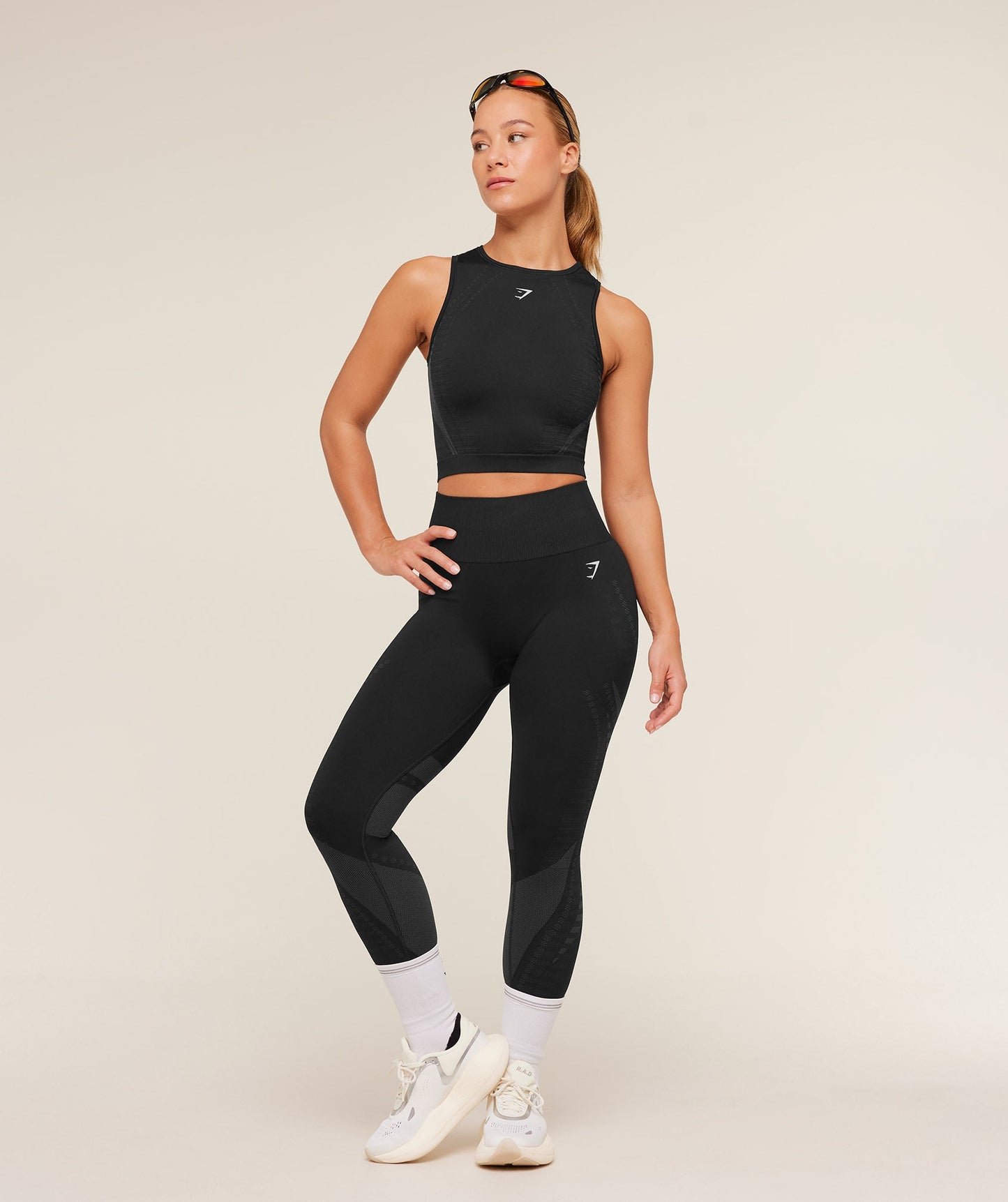 GSW-0090 Running Seamless Leggings - GS Black/GS Asphalt Grey