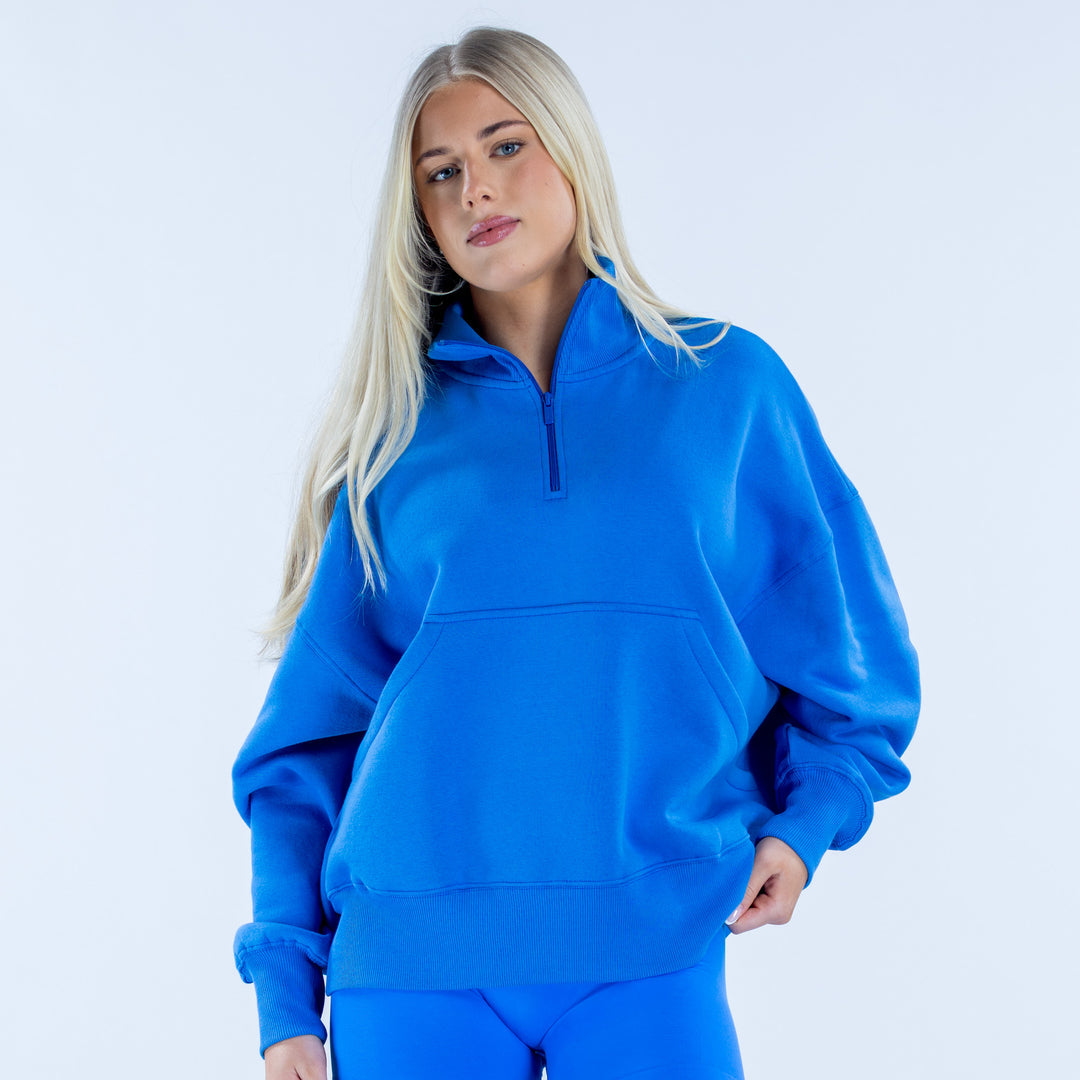 Signature Quarter Zip Sweatshirt | Electric Blue
