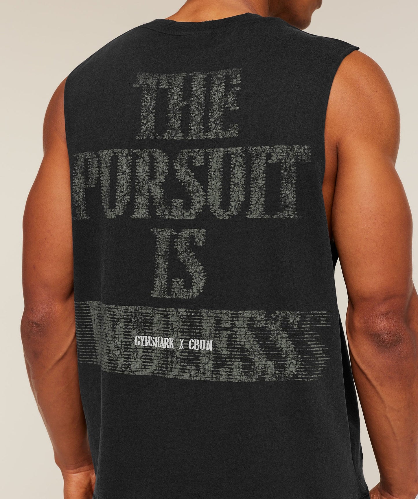 GS-0100 Gymshark x CBUM Washed Sleeveless T-Shirt - Black