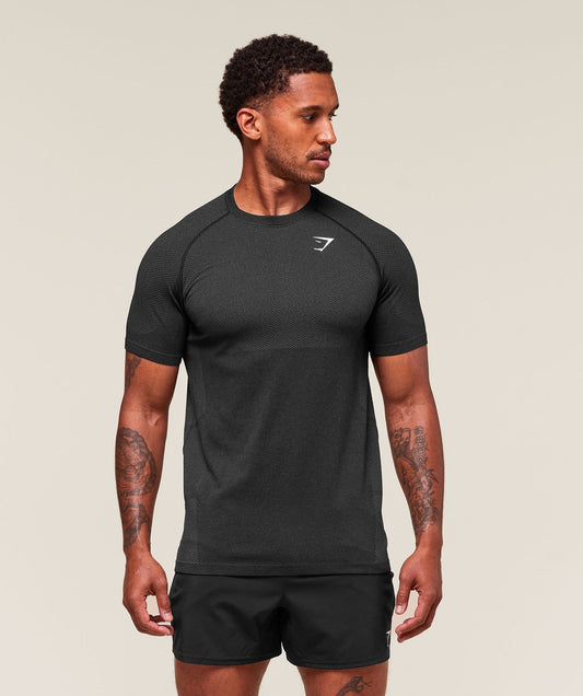 GS-0085 Vital Seamless T-Shirt - Black/Silhouette Grey