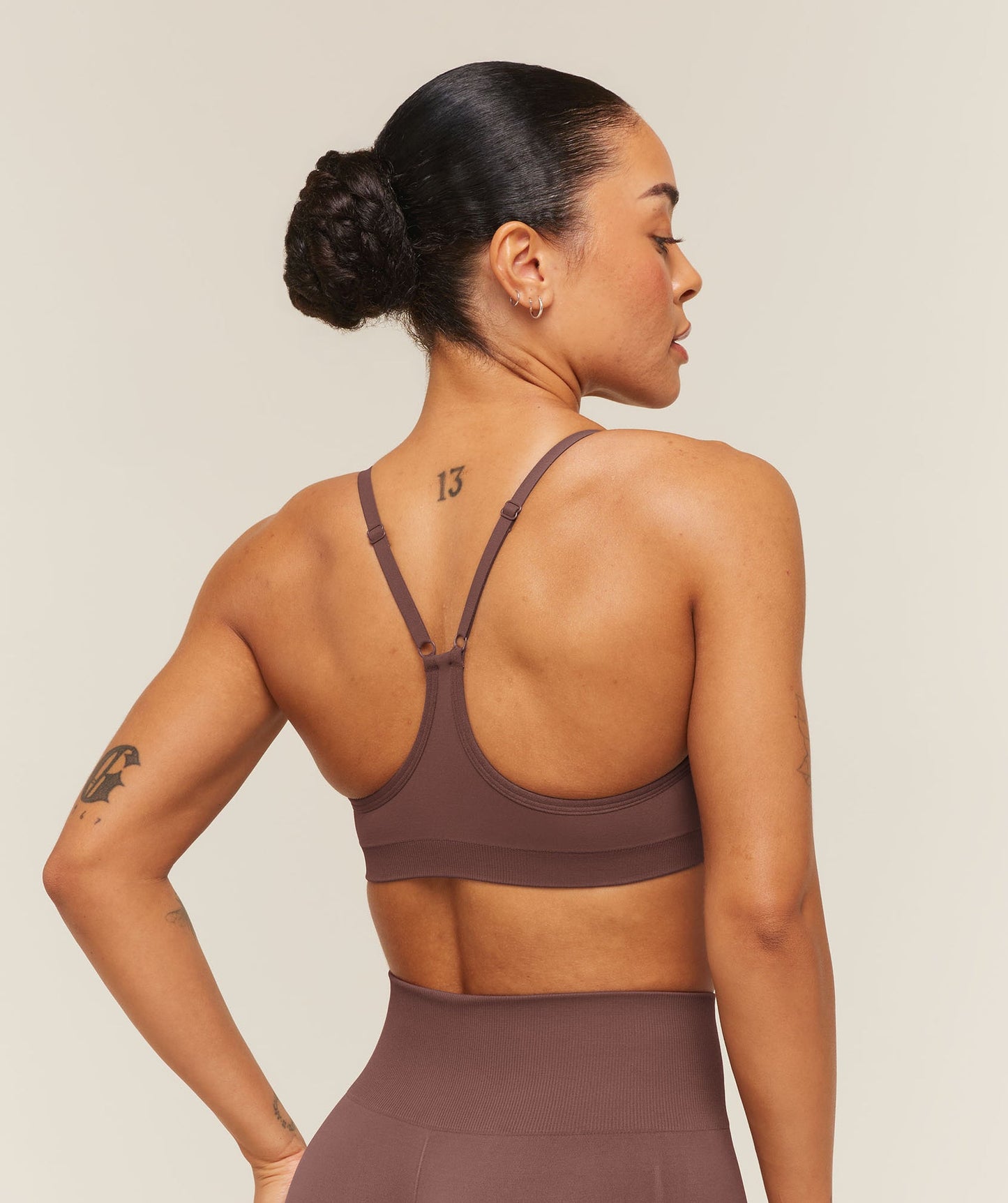 GSW-0046 Everyday Seamless Racerback Sports Bra - Espresso Brown