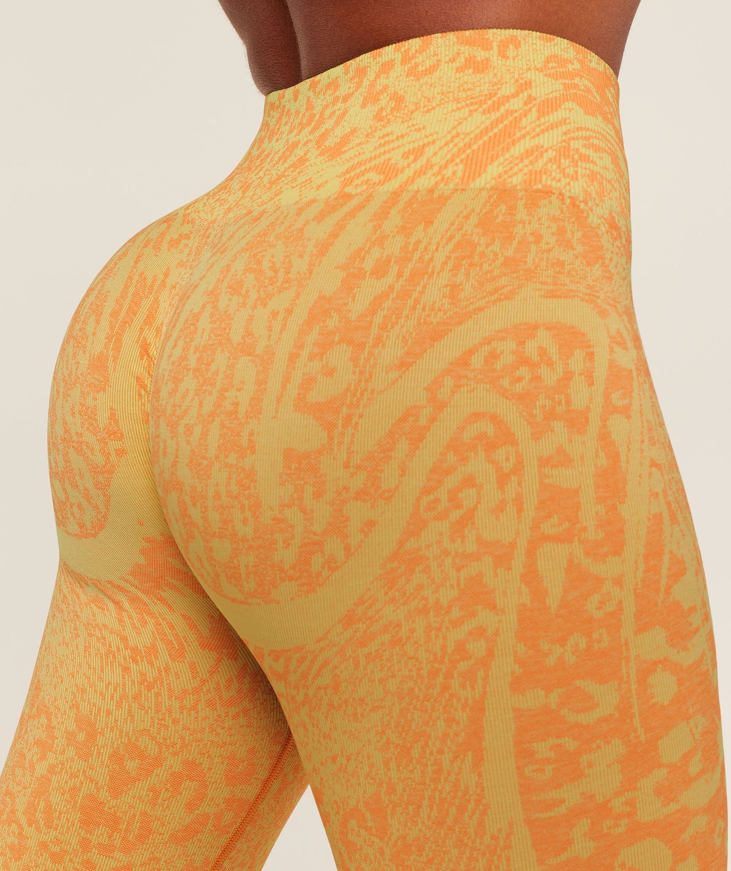 GSW-0078 Adapt Animal X Whitney Leggings - Sorbet Yellow/Dayglow Peach
