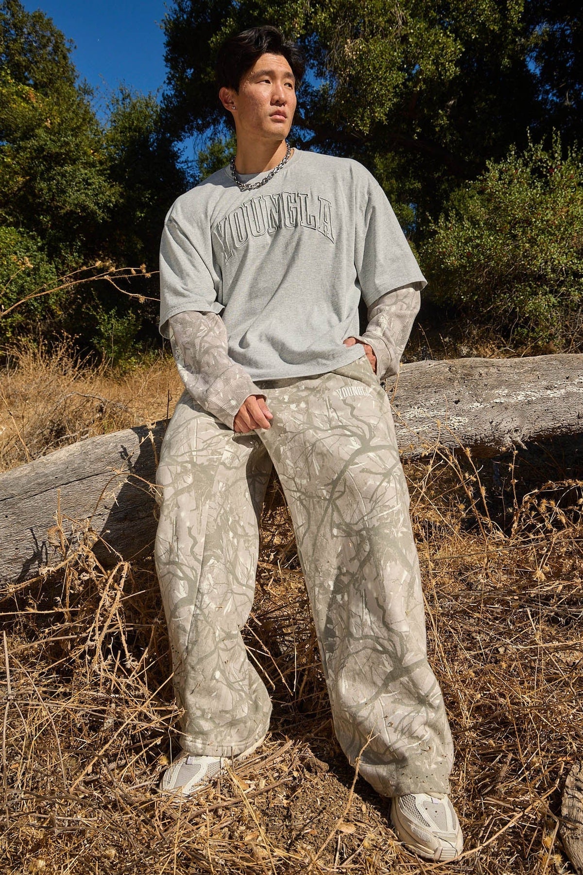 2133 - Tree Camo Baggy Sweats - Tan Tree Camo
