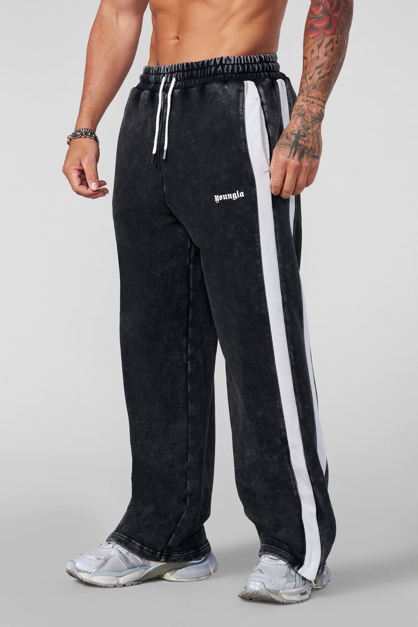 2146 - Classic Stripe Sweats - Black Wash