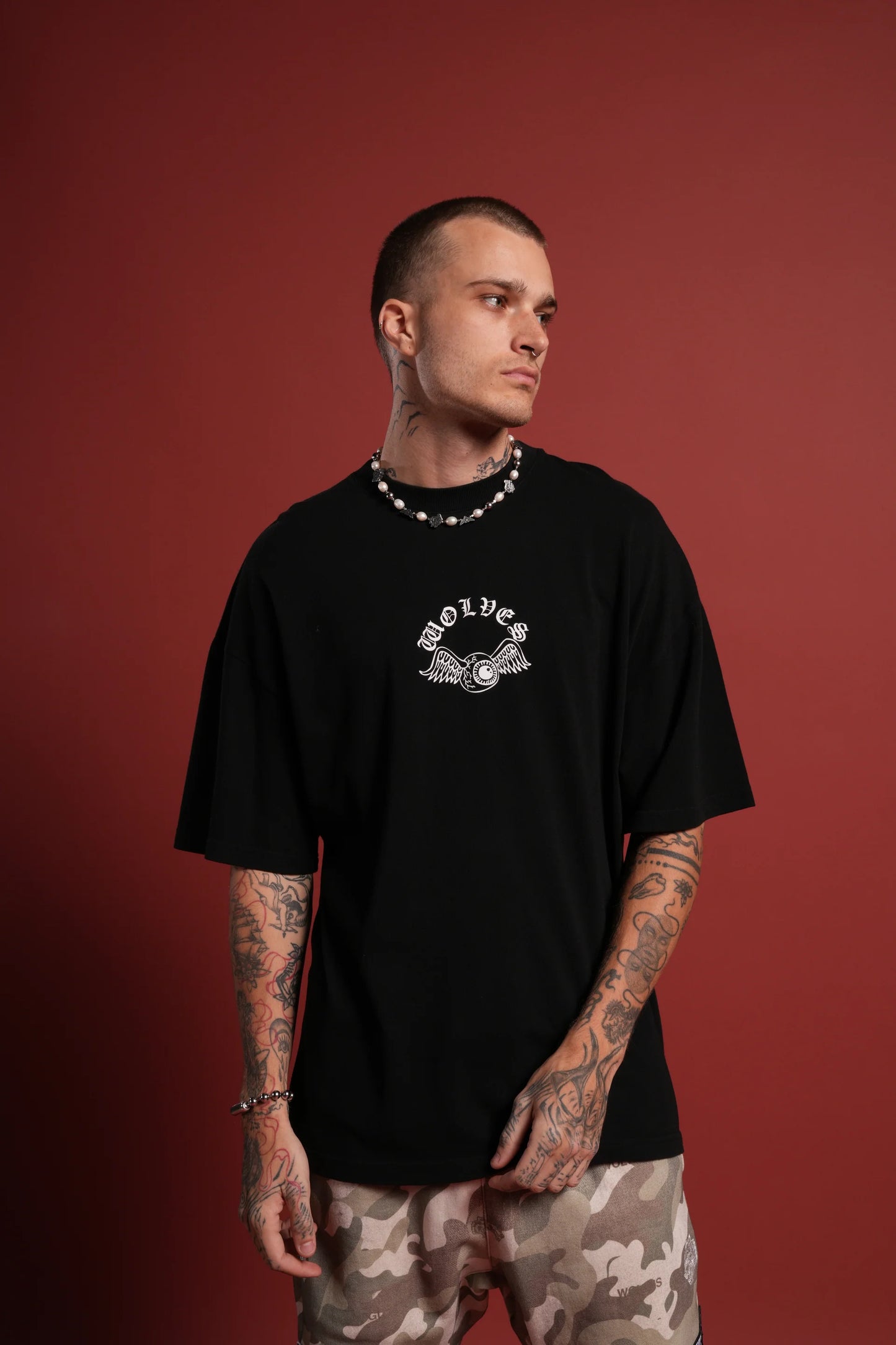 DS/VD-0129 DSVD Heritage Unisex Premium Oversized Tee in Black