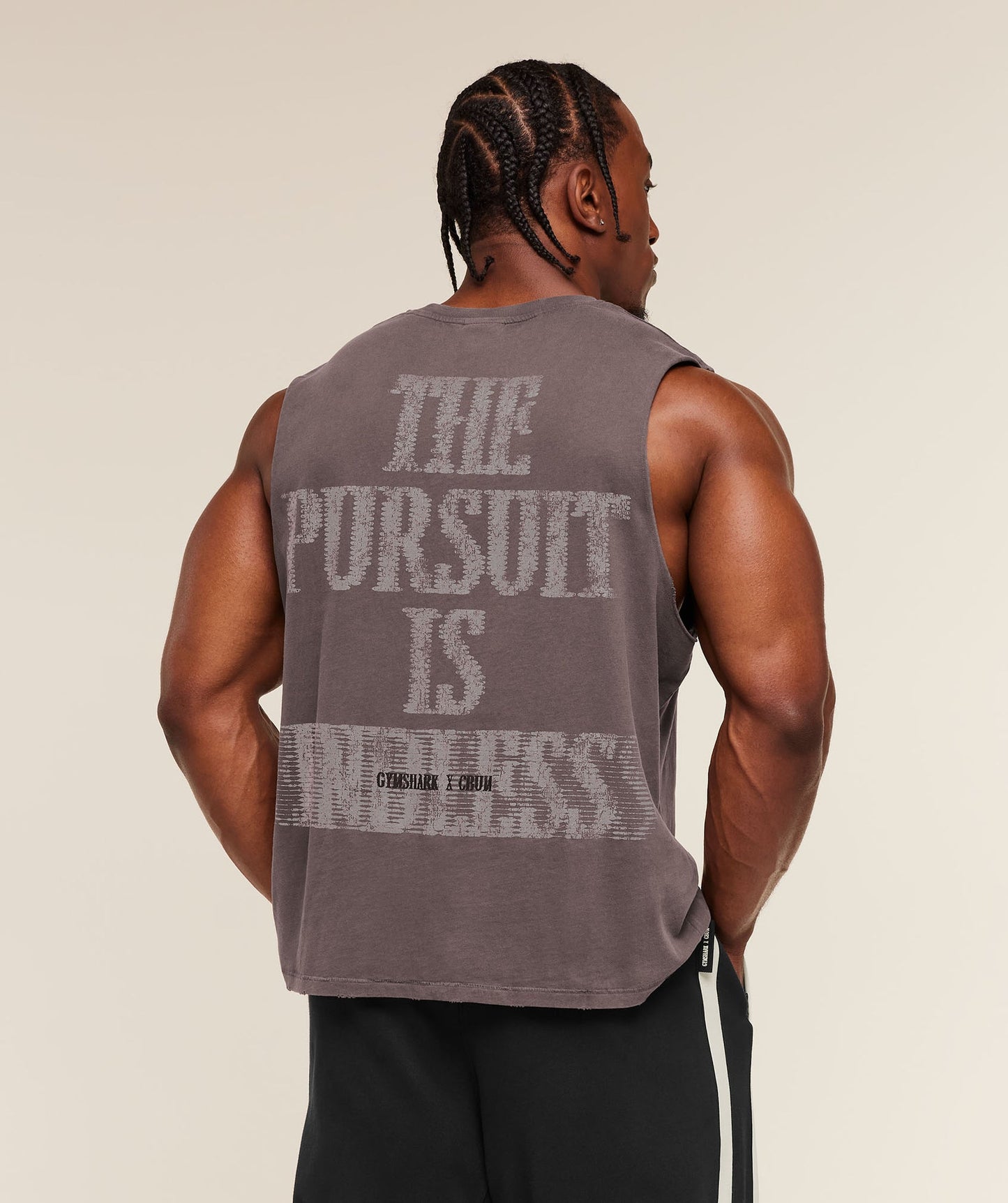 GS-0100 Gymshark x CBUM Washed Sleeveless T-Shirt - Greyed Purple