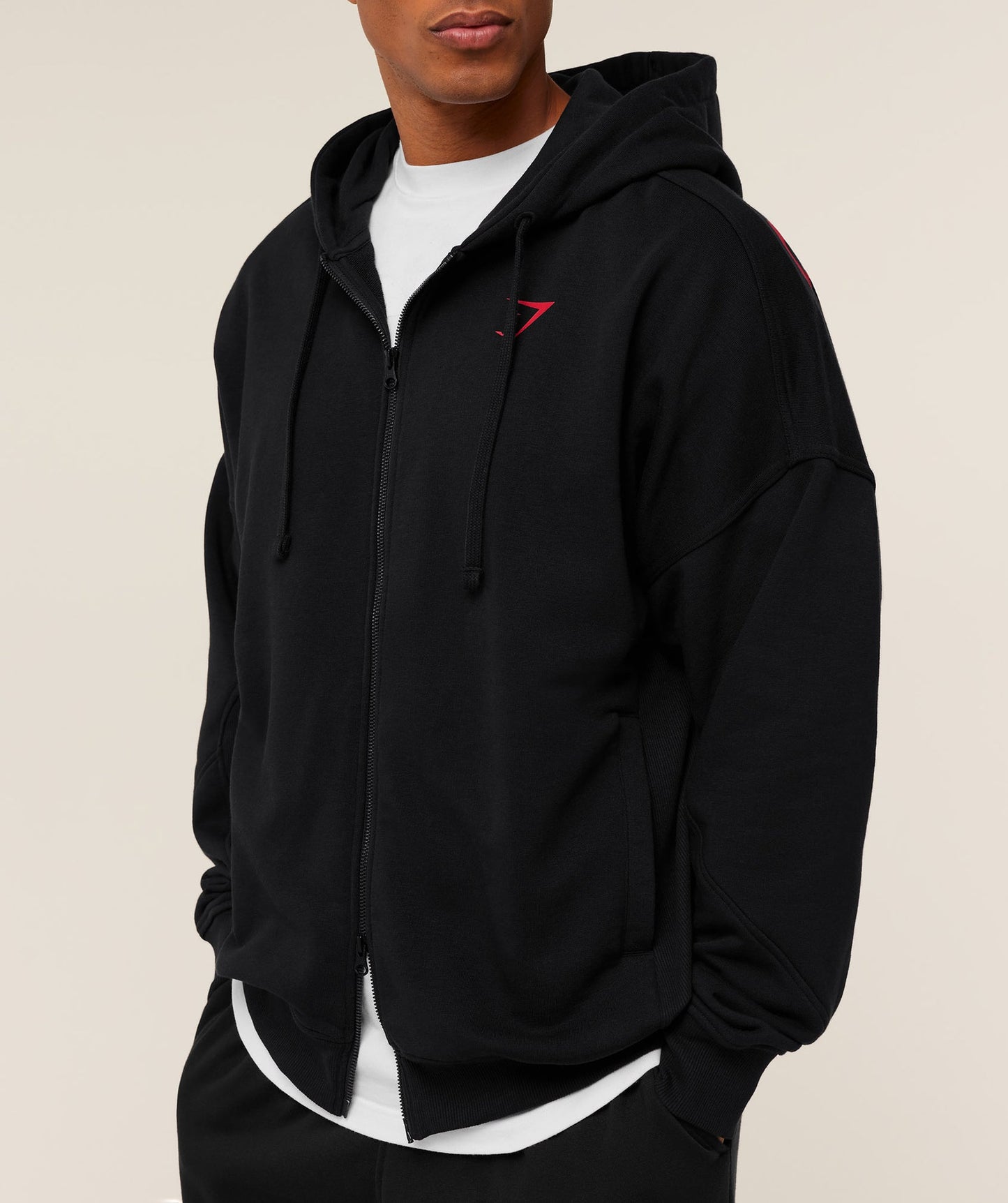 GS-0119 Power Zip Up Hoodie - Black/Conditioning Red