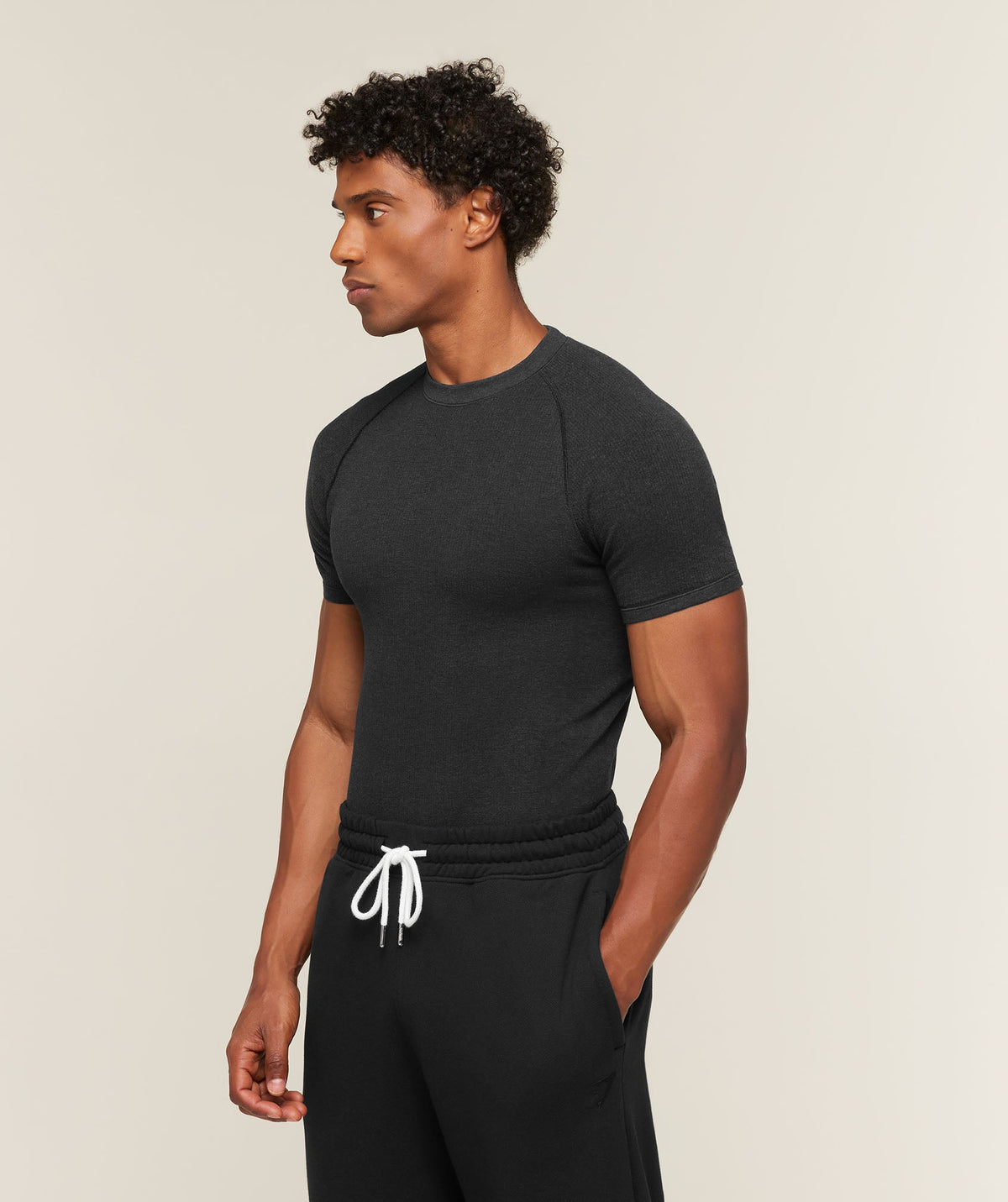 GS-0146 Cotton Seamless T-Shirt - Black Marl