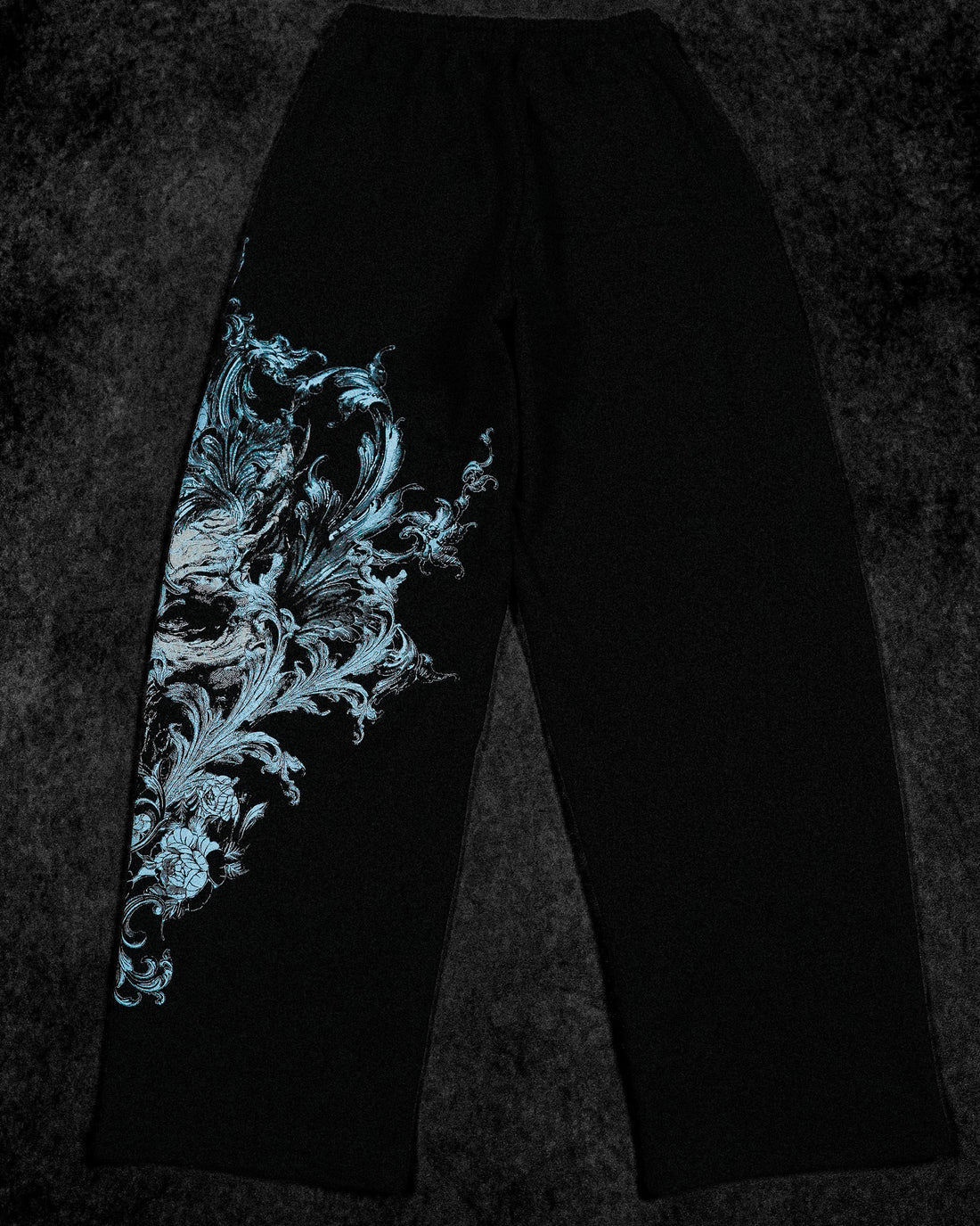 BD-0070 Women's Death Rose Banana Shaped Uncuffed Sweatpants [FROST]