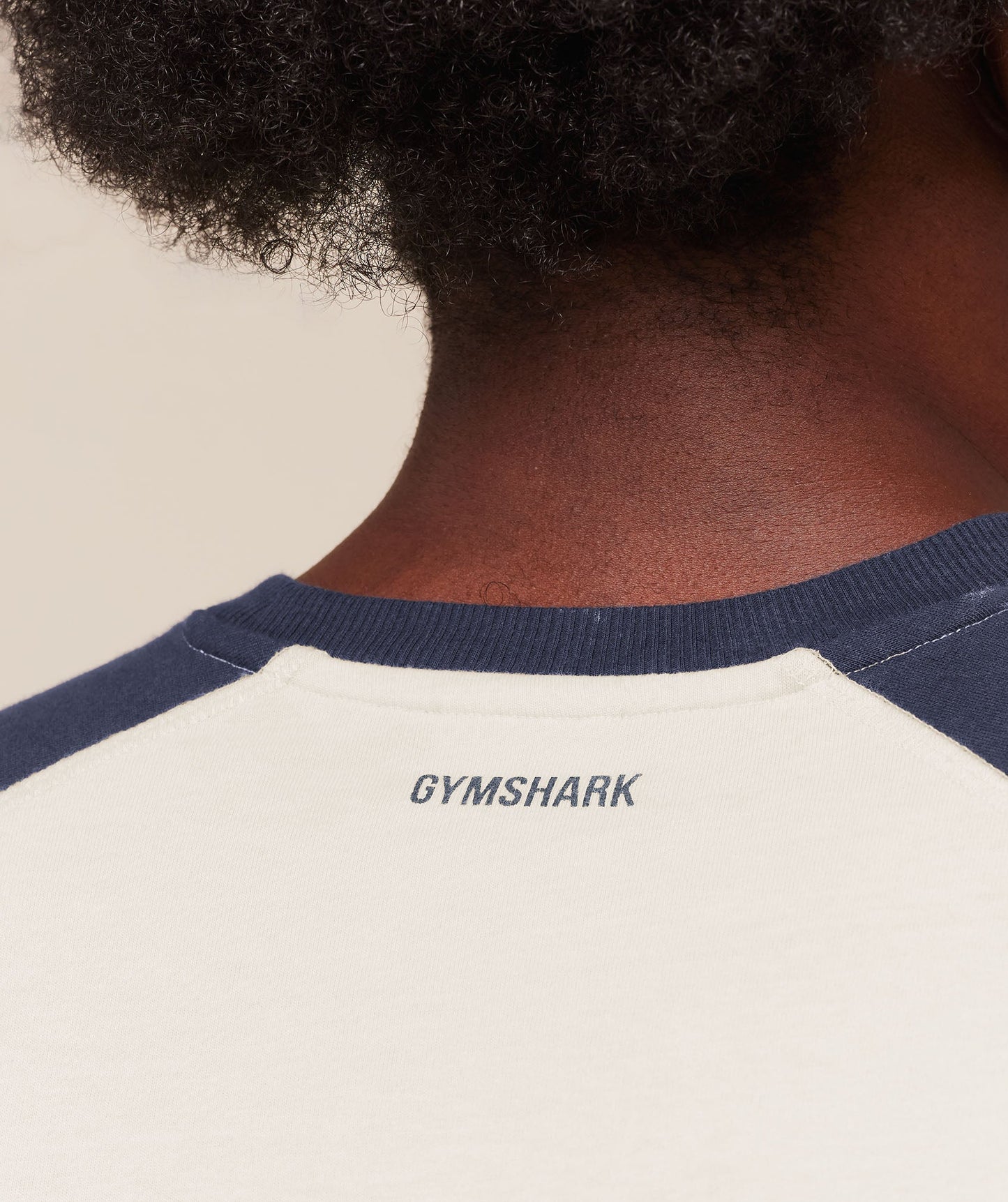 GS-0134 Retro Collegiate 3/4 Sleeve T-Shirt - Tinted White/Heavy Blue