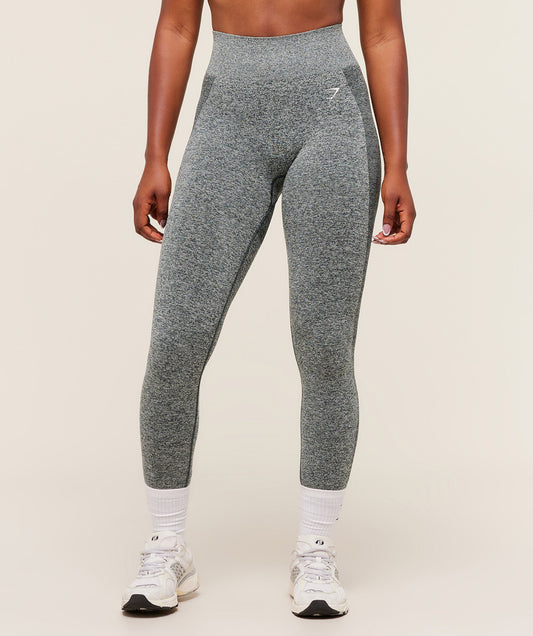 GSW-0141 Flex High Waisted Leggings - Deep Petrol Blue/White Marl