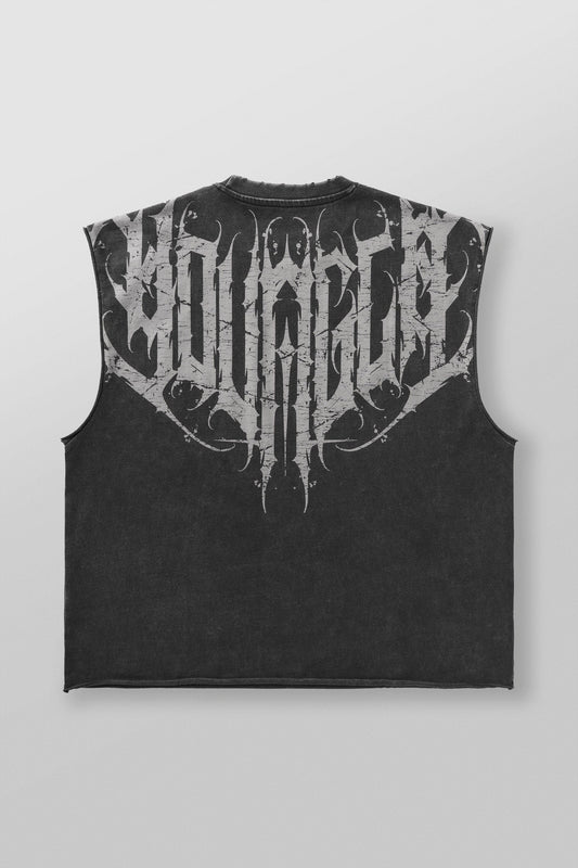 3022 - Anarchy Cropped Tanks - Black Wash