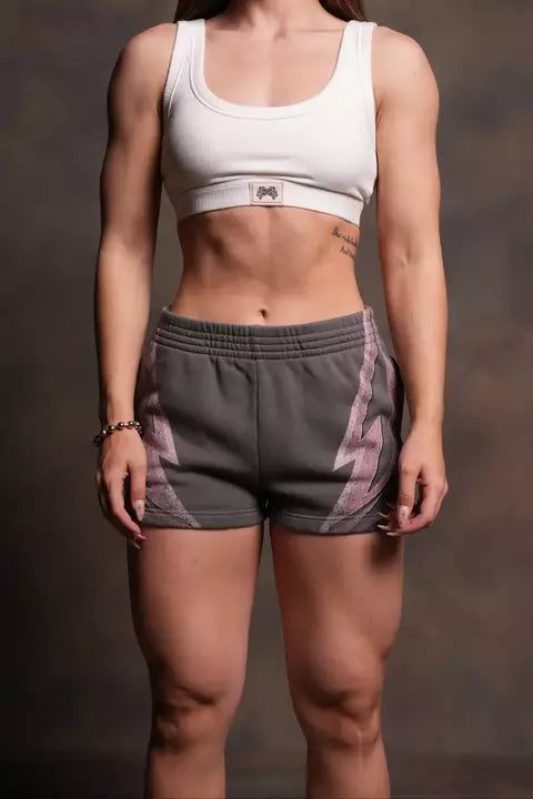 DSHE/HAR-0028 Real Recognize Real Ellie Sweat Shorts in Slate Gray