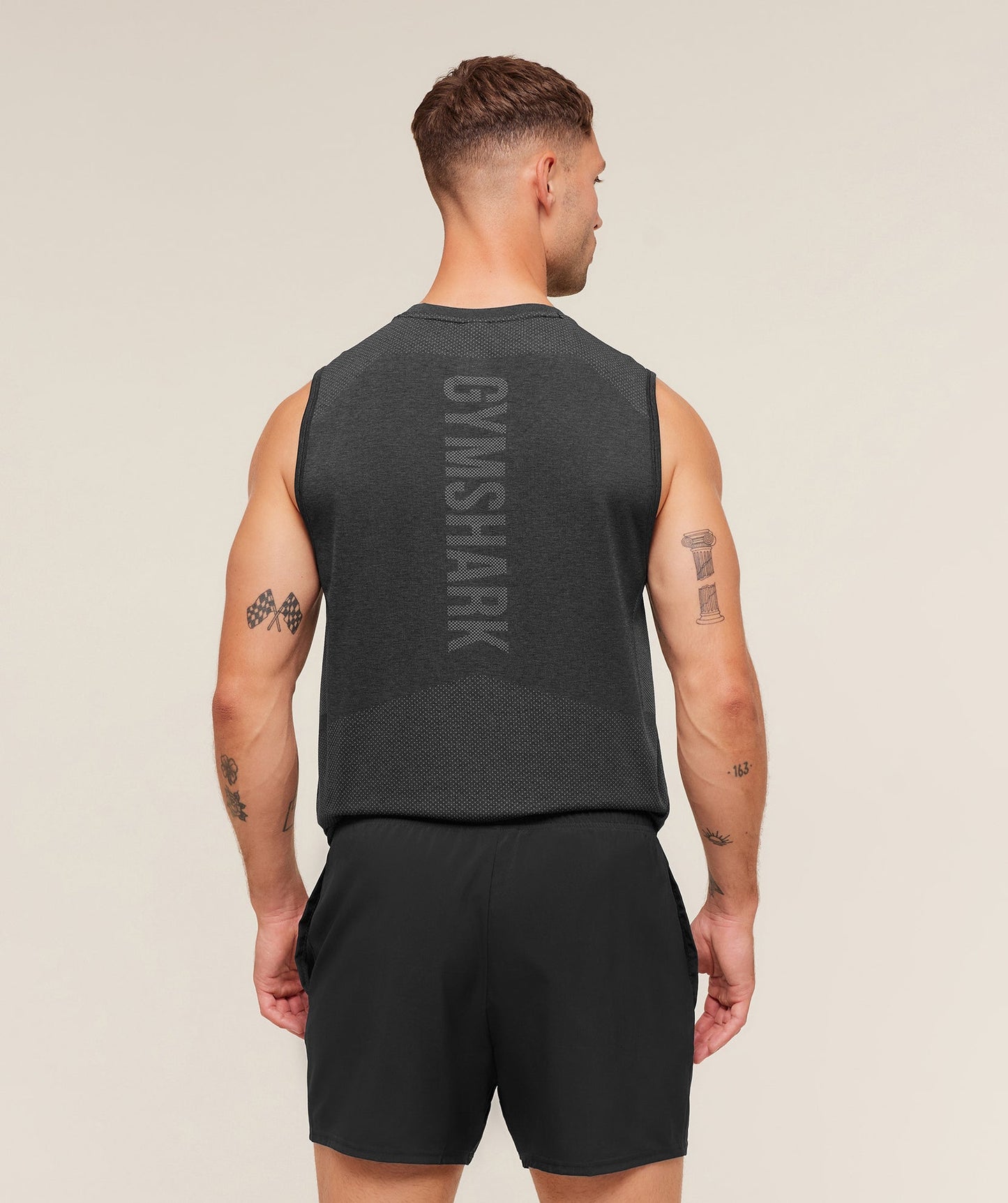 GS-0128 Lightweight Seamless Tank - Black/Silhouette Grey