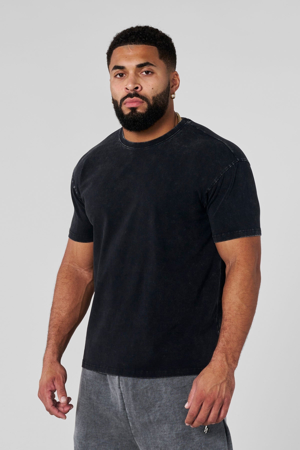 4148 - Elevated Essentials - Fitted Tee - Black Wash