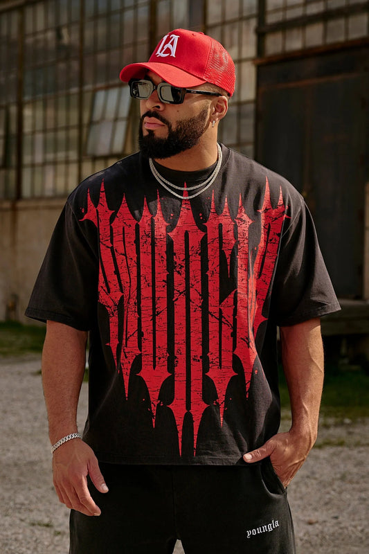 4156 - REVENGE TEES - BLACK/RED