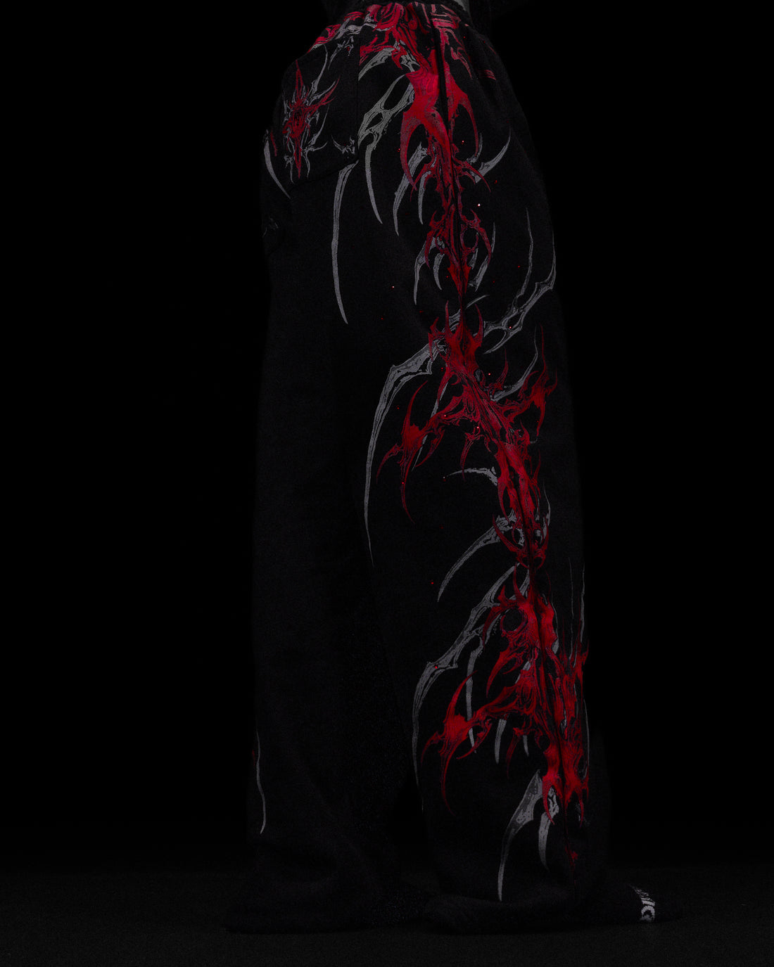 BC-0059 Eternal Flame Rhinestone Oversized Sweatpants [NIGHTMARE] - Womens