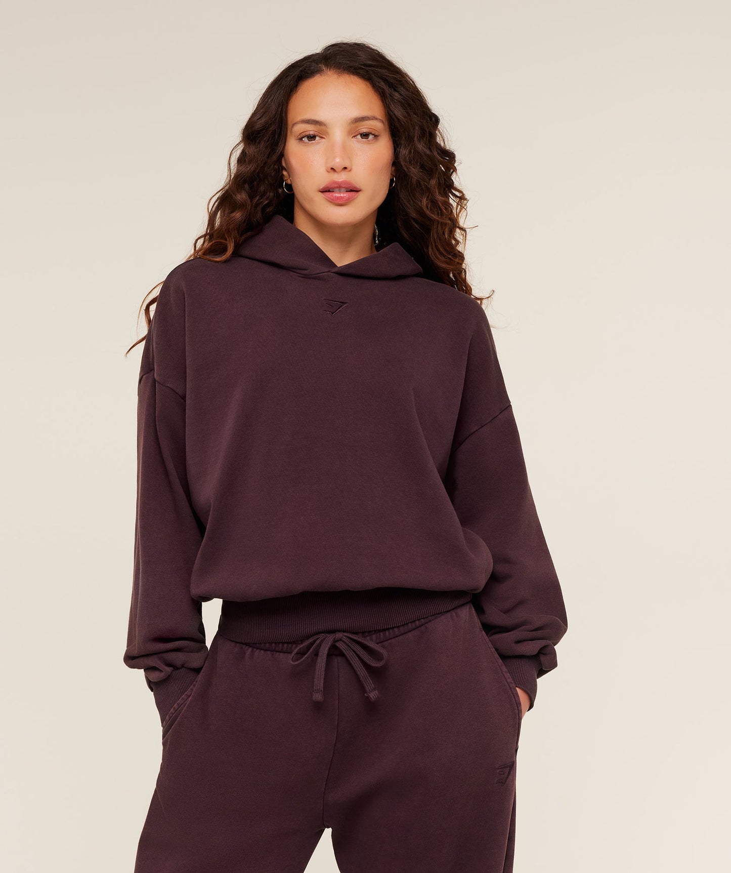 GSW-0072 Power Washed Oversized Hoodie - Cherry Purple/Acid Wash