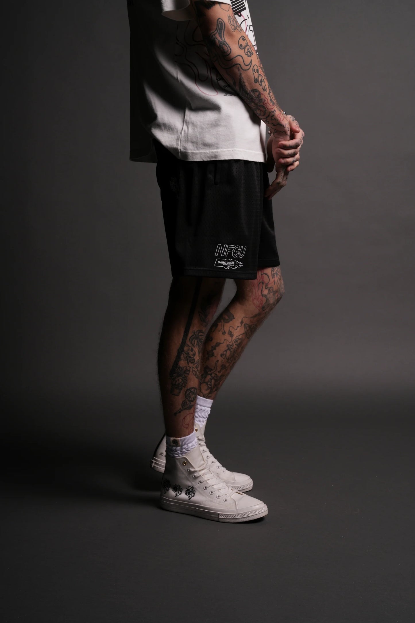 DS-0124 NFGU Powerhouse Mesh Shorts in Black